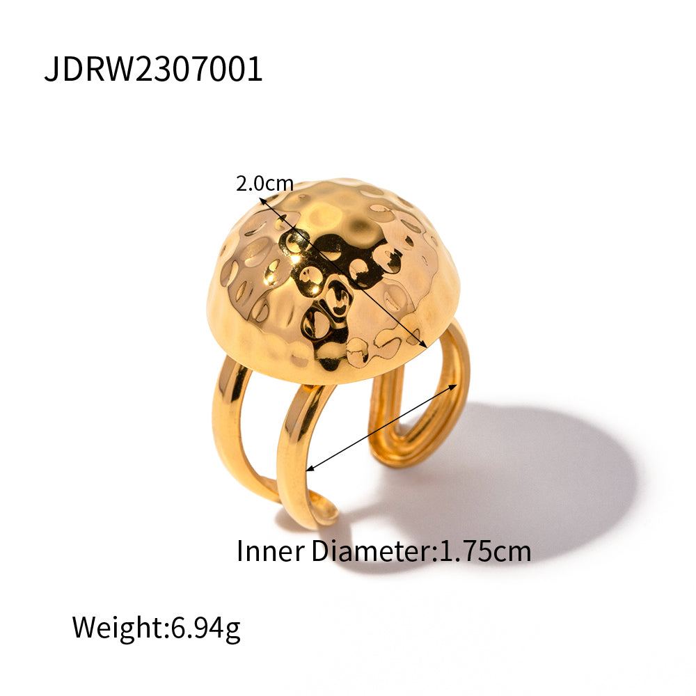 Ig Style Solid Color Stainless Steel Plating 18k Gold Plated Open Rings