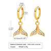 1 Pair Simple Style Butterfly Elephant Plating Inlay Stainless Steel Copper Zircon Gold Plated Drop Earrings