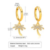 1 Pair Simple Style Butterfly Elephant Plating Inlay Stainless Steel Copper Zircon Gold Plated Drop Earrings