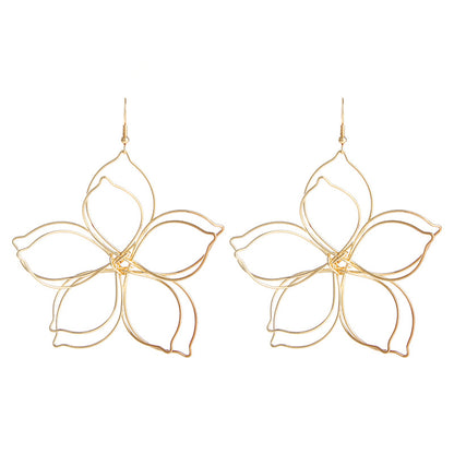 1 Pair Pastoral Flower Plating Metal Drop Earrings