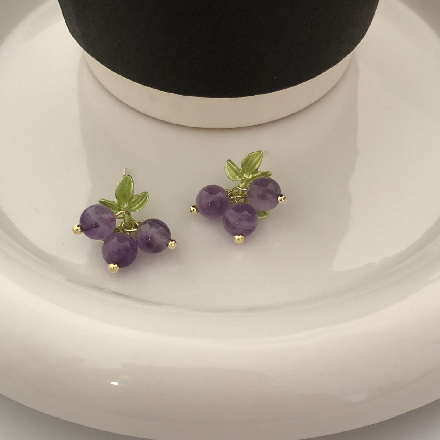 1 Pair Sweet Fruit Flower Plating Inlay Alloy Artificial Pearls Zircon Earrings