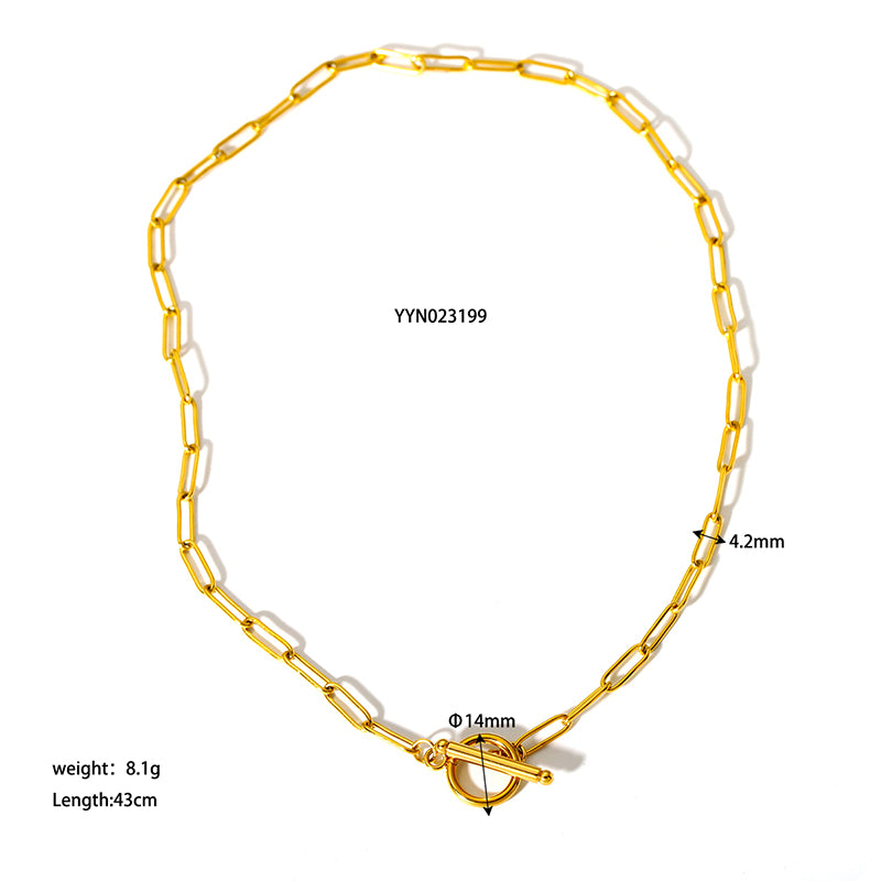 Nordic Style Basic Classic Style Geometric Stainless Steel Plating 18k Gold Plated Necklace