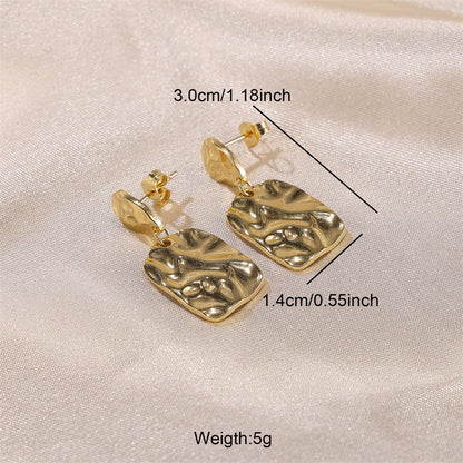 1 Pair Casual Elegant Simple Style Irregular Plating Stainless Steel 18k Gold Plated Drop Earrings