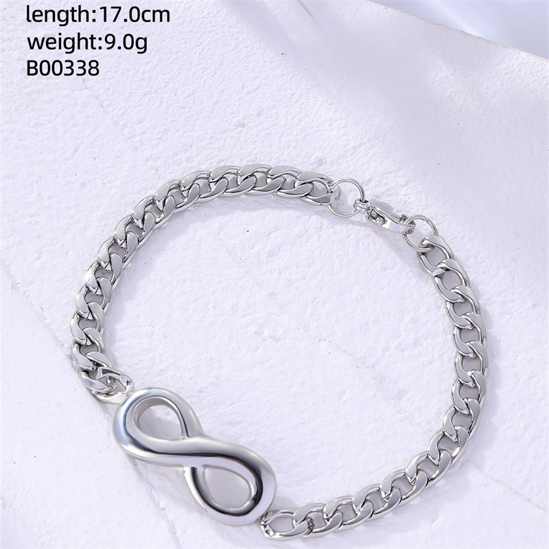 Casual Luxurious Shiny Four Leaf Clover Infinity Heart Shape Copper Zircon Bracelets In Bulk