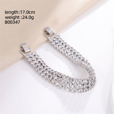 Casual Luxurious Shiny Four Leaf Clover Infinity Heart Shape Copper Zircon Bracelets In Bulk