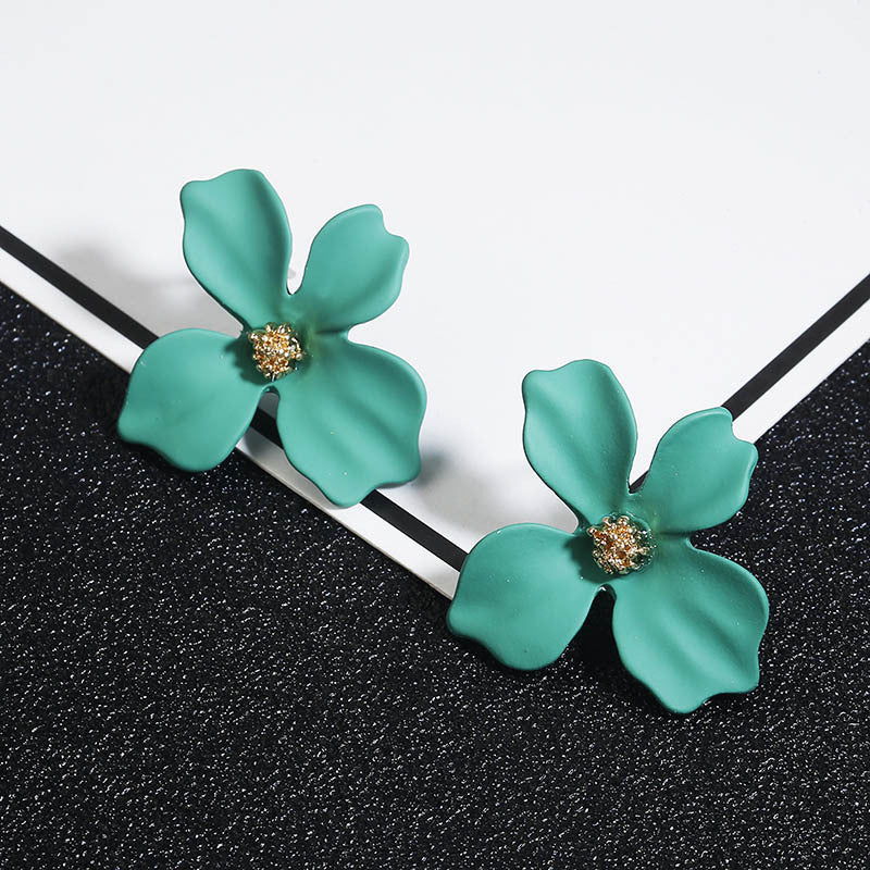 1 Pair Modern Style Flower Plating Alloy Ear Studs