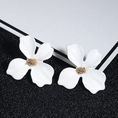 1 Pair Modern Style Flower Plating Alloy Ear Studs