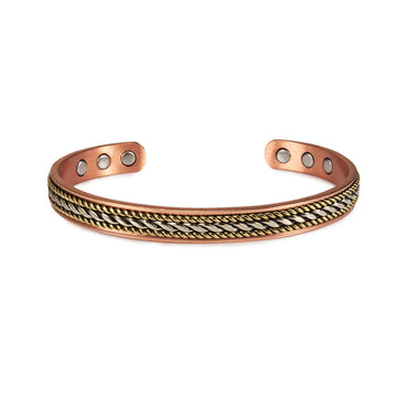 Retro Geometric Magnetic Material Copper Magnetic Men'S Bangle