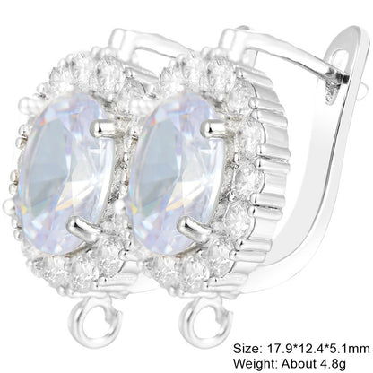 1 Pair Classic Style Square Plating Inlay Copper Zircon 18k Gold Plated White Gold Plated Hoop Earrings