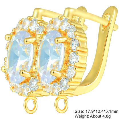 1 Pair Classic Style Square Plating Inlay Copper Zircon 18k Gold Plated White Gold Plated Hoop Earrings