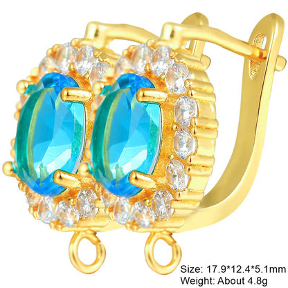 1 Pair Classic Style Square Plating Inlay Copper Zircon 18k Gold Plated White Gold Plated Hoop Earrings