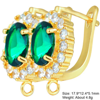 1 Pair Classic Style Square Plating Inlay Copper Zircon 18k Gold Plated White Gold Plated Hoop Earrings