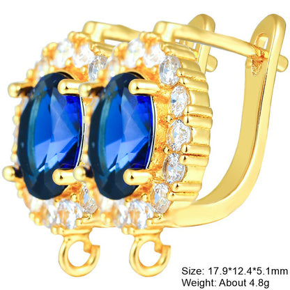 1 Pair Classic Style Square Plating Inlay Copper Zircon 18k Gold Plated White Gold Plated Hoop Earrings