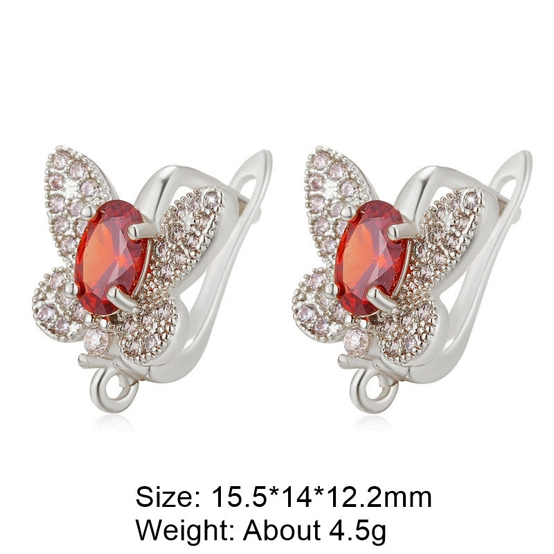 1 Pair Classic Style Square Plating Inlay Copper Zircon 18k Gold Plated White Gold Plated Hoop Earrings