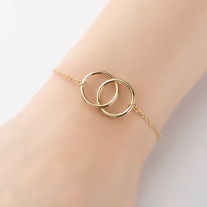 Casual Simple Style Classic Style Double Ring Stainless Steel 18k Gold Plated Bracelets In Bulk