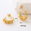 1 Pair Classic Style Round Flower Plating Stainless Steel 24k Gold Plated Drop Earrings Earrings Ear Studs