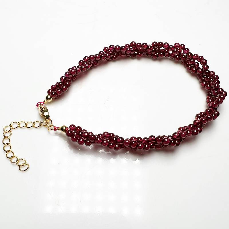 Simple Style Solid Color Austrian Crystal Beaded Necklace