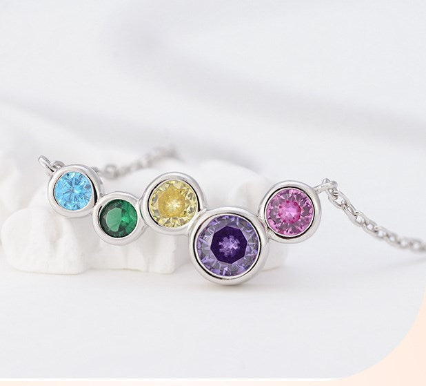 Lady Korean Style Geometric Sterling Silver Plating Inlay Zircon Necklace