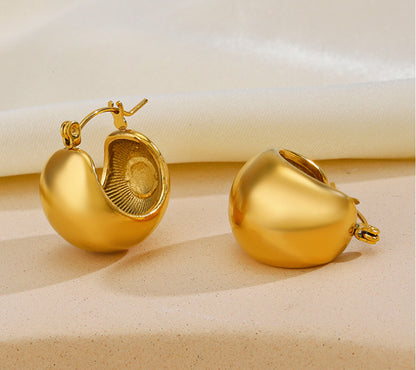 1 Pair Ig Style Simple Style Solid Color Plating Titanium Steel 18k Gold Plated Earrings