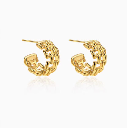 1 Pair Simple Style Classic Style C Shape Plating Titanium Steel Earrings