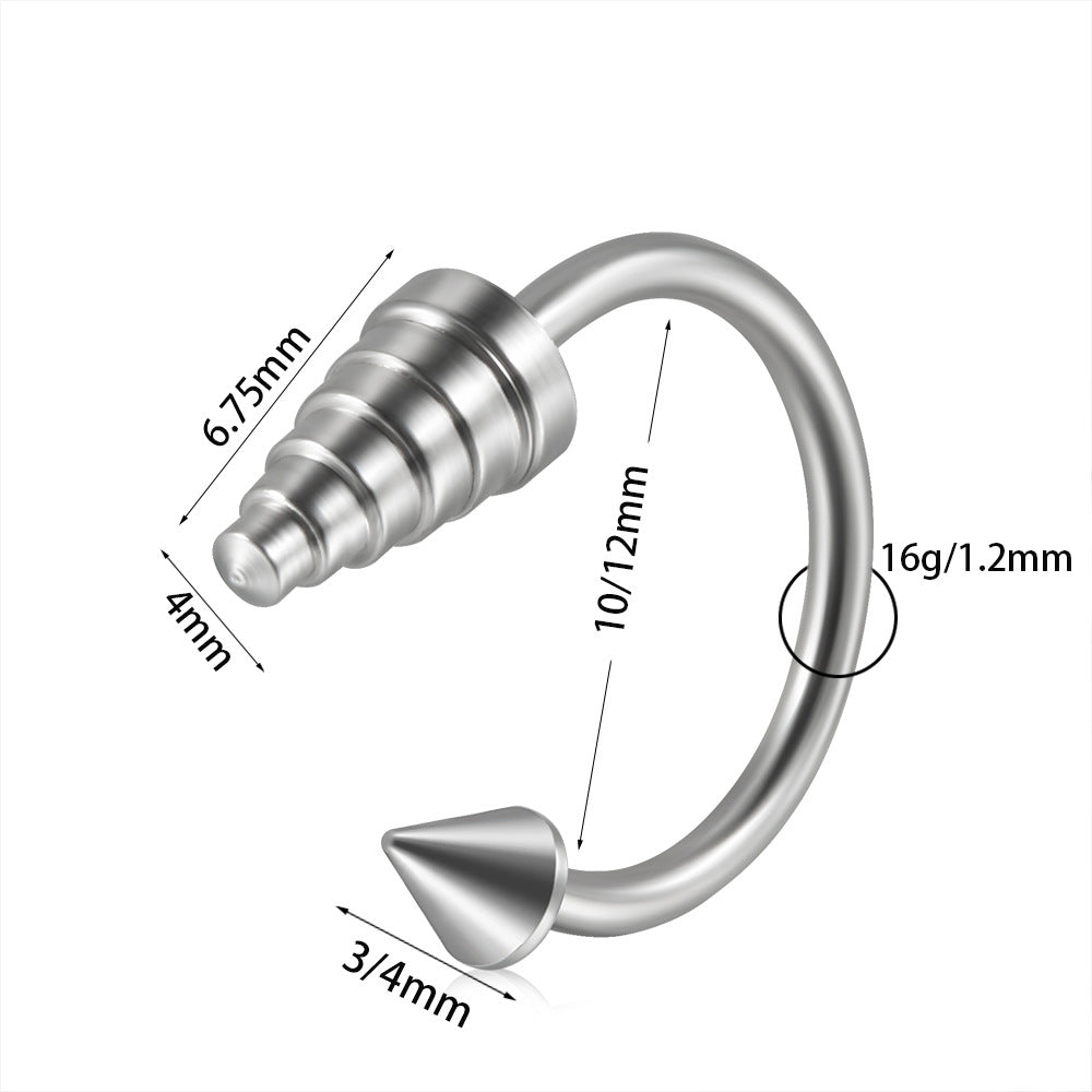 Casual Simple Style Solid Color Stainless Steel Plating Silver Plated Lip Stud