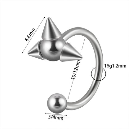 Casual Simple Style Solid Color Stainless Steel Plating Silver Plated Lip Stud