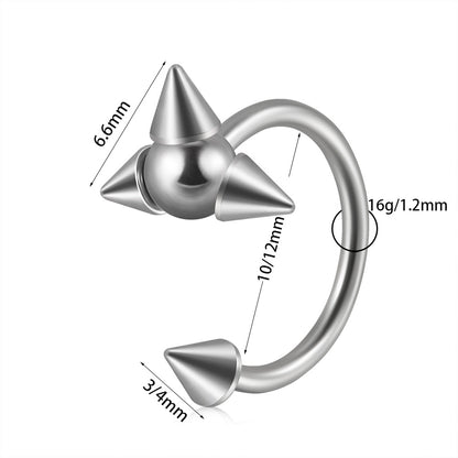 Casual Simple Style Solid Color Stainless Steel Plating Silver Plated Lip Stud