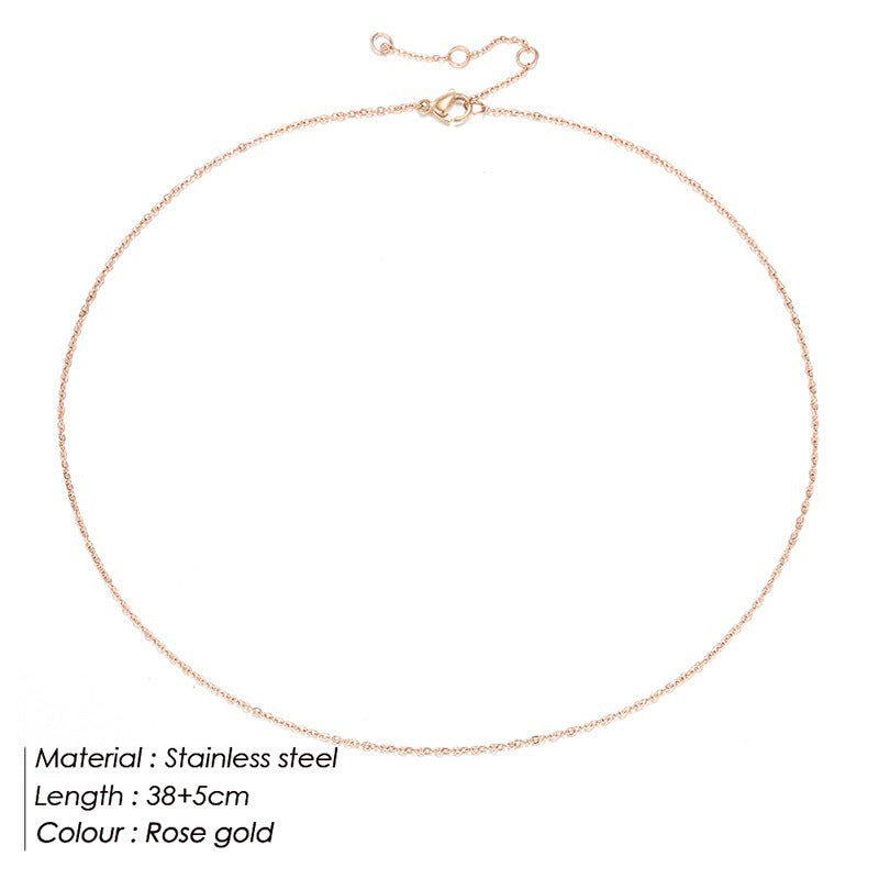 Ladies Rose Gold Necklace Simple Stainless Steel Chain Necklace Wholesale Gooddiy