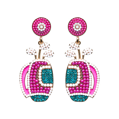 1 Pair Casual Color Block Inlay Alloy Resin Drop Earrings