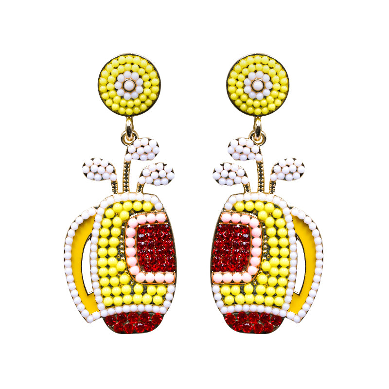 1 Pair Casual Color Block Inlay Alloy Resin Drop Earrings