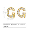 1 Pair Simple Style Letter Inlay Copper Zircon Gold Plated Ear Studs