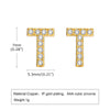 1 Pair Simple Style Letter Inlay Copper Zircon Gold Plated Ear Studs