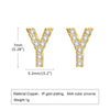 1 Pair Simple Style Letter Inlay Copper Zircon Gold Plated Ear Studs