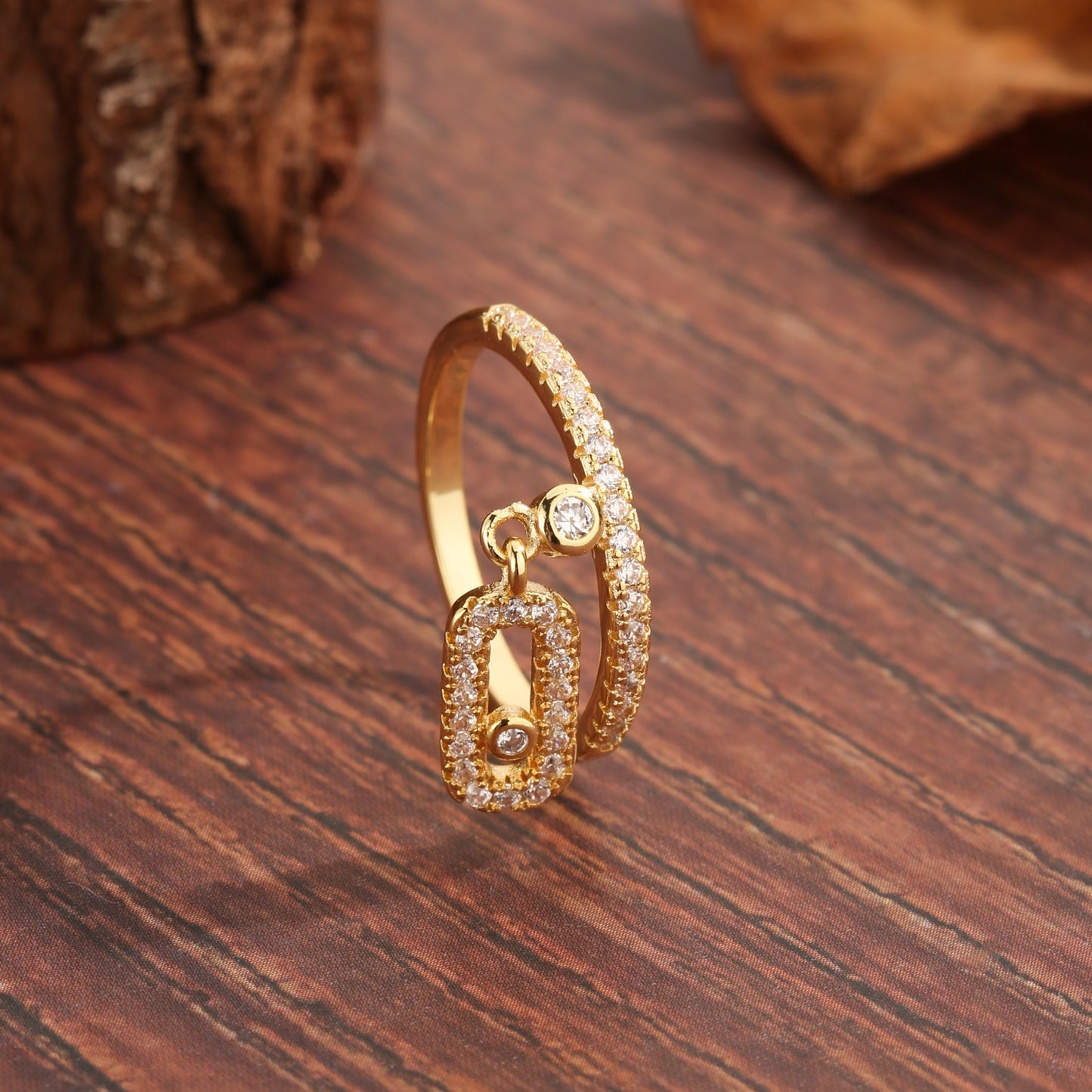 Basic Modern Style Simple Style Rectangle Copper Plating Inlay Zircon 18k Gold Plated Charm Rings