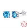 1 Pair Elegant Lady Geometric Inlay Sterling Silver Zircon White Gold Plated Rhodium Plated Ear Studs