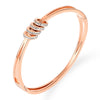 Classic Style Solid Color Stainless Steel Rhinestones Bangle In Bulk