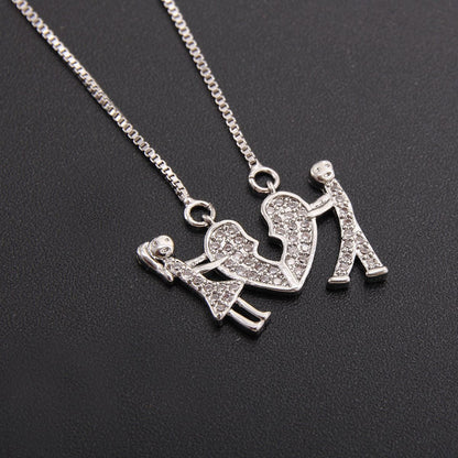 Simple Style Cartoon Character Copper Rhinestones Pendant Necklace In Bulk