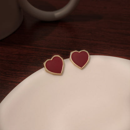 1 Pair Simple Style Heart Shape Inlay Alloy Pearl Drop Earrings