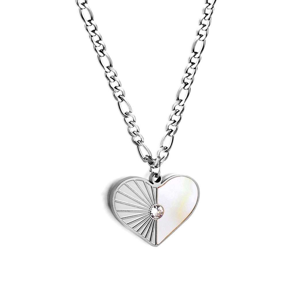 Simple Style Heart Shape Stainless Steel Titanium Steel Plating Gold Plated Pendant Necklace