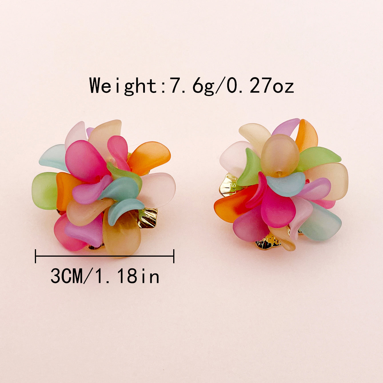 1 Pair British Style Commute Flower Plating Stainless Steel Gold Plated Drop Earrings