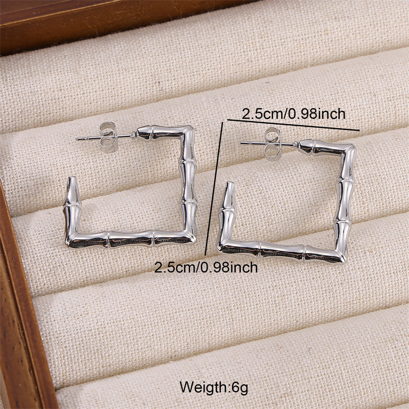 1 Pair Simple Style Solid Color Plating Stainless Steel 18k Gold Plated Earrings