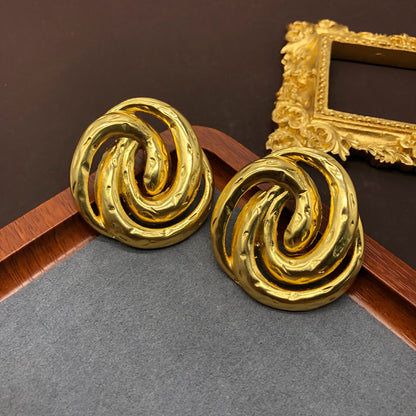 1 Pair Retro Geometric Plating Alloy Gold Plated Ear Studs