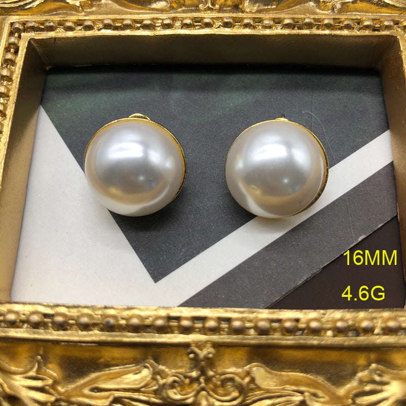 Wholesale Jewelry Retro Solid Color Imitation Pearl Alloy Plating Earrings Necklace