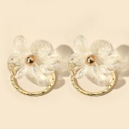 1 Pair Classic Style Flower Plating Arylic Ear Studs