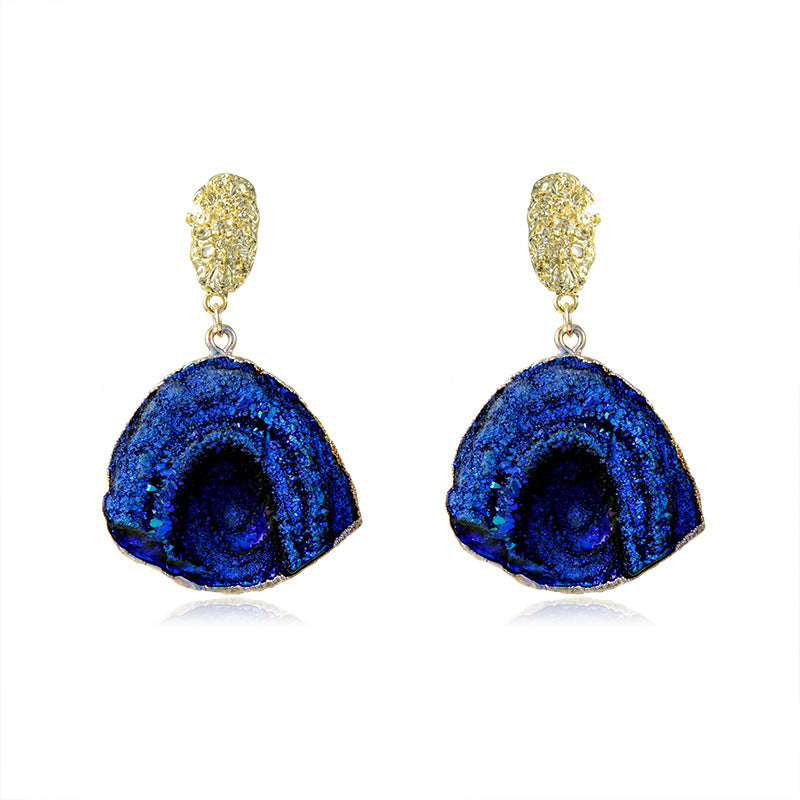 1 Pair Elegant Retro Geometric Alloy Resin Drop Earrings