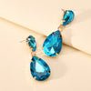 1 Pair Fashion Water Droplets Plating Glass Drop Earrings