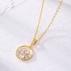 Simple Style Round Flower Copper Zircon Necklace Pendant In Bulk