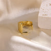 Hip-hop Punk Cool Style Letter Stainless Steel Plating 18k Gold Plated Wide Band Rings