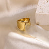 Hip-hop Punk Cool Style Letter Stainless Steel Plating 18k Gold Plated Wide Band Rings