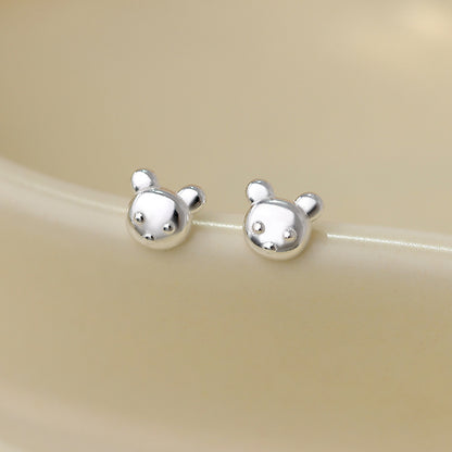 Simple Style Flower Snowflake Notes Sterling Silver Ear Studs 1 Pair